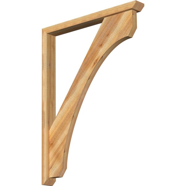 Ekena Millwork Legacy Slat Rough Sawn Bracket w/ Offset Brace, Western Red Cedar, 4"W x 36"D x 48"H BKT0402X36X48LEC06RWR - main